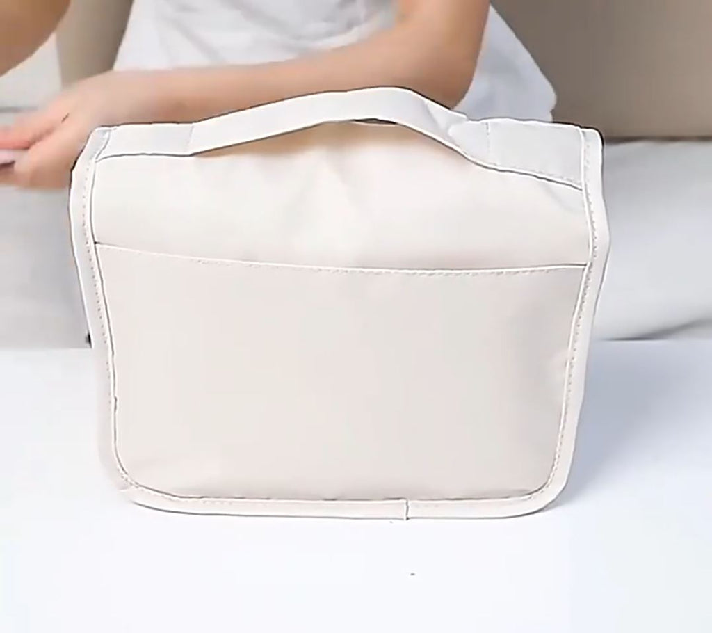 ByMinoo Hangende Toilettas - Ruime Make-up & Reistas met Haak - Beige
